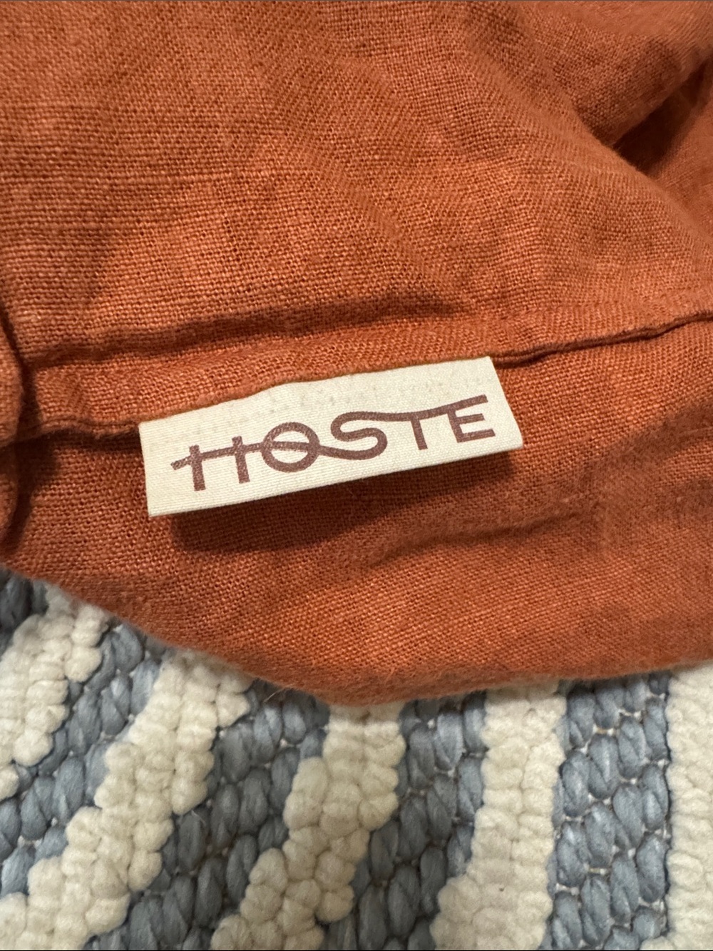 Hoste Terracotta 100% Linen Oversized Tote Bag - Picture 3 of 6